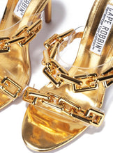 Load image into Gallery viewer, gold, shoes, heel, cuban link, 4inch heels,